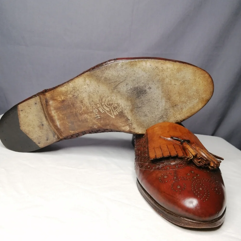 Bragano Basket Weave Spectator Kiltie loafers - Picture 10 of 11